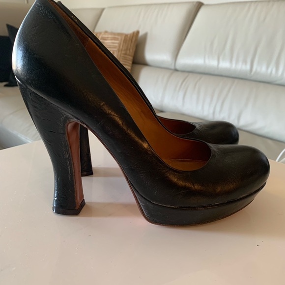 Moma sexy platform leather heels. Made in Italy with rounded toe and 4” heel. - Picture 2 of 3